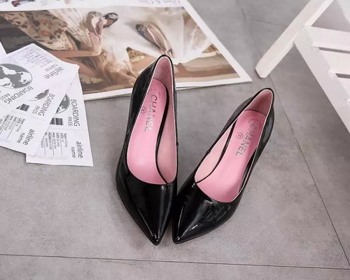 CHANEL Shallow mouth kitten heel Shoes Women--014